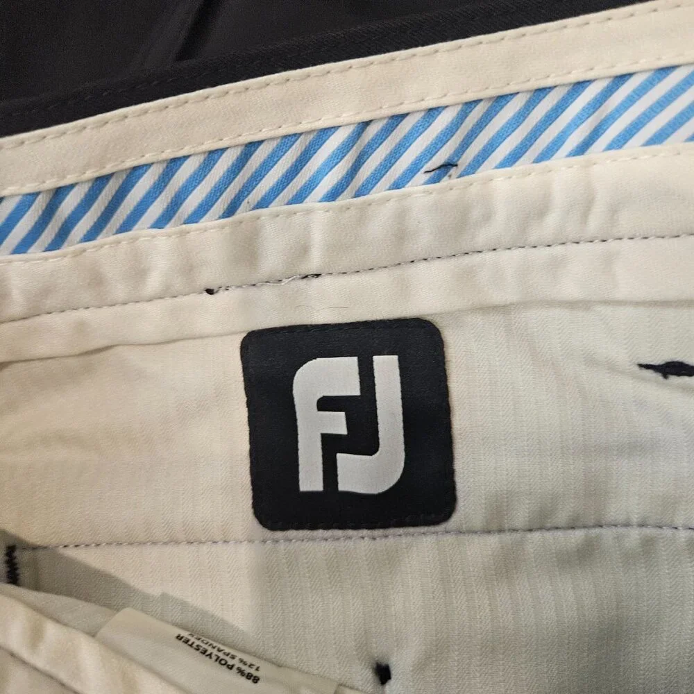Lot of 2 FootJoy Men's Golf Pants Size 36x32 Black Beige‎